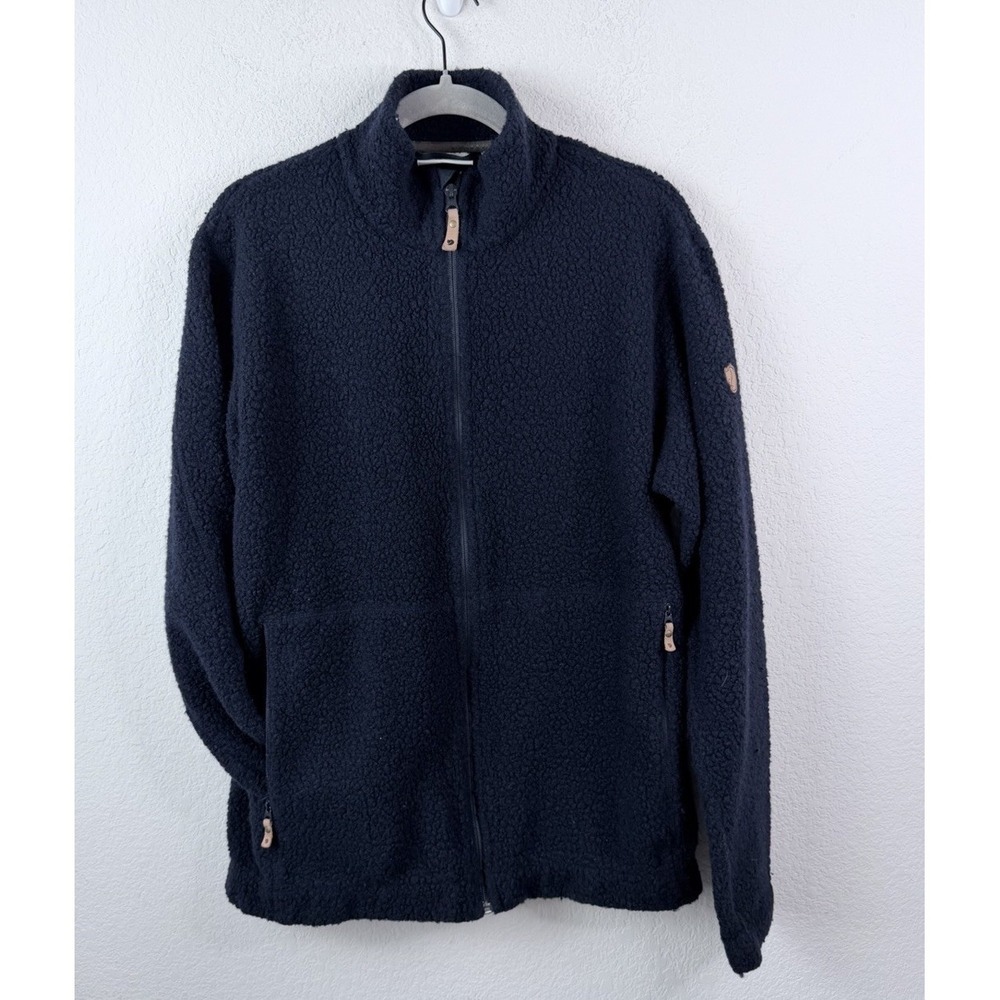 Fjallraven Barents Fleece Jacket Sz L Navy Wool Blend Full Zip Outdoor Gorpcoreβ